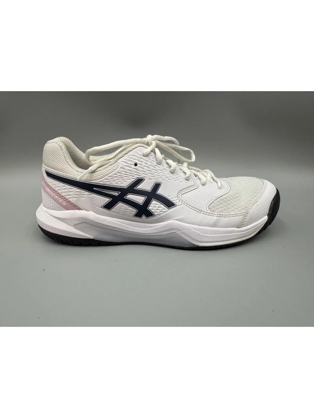 Women’s ASICS GEL-Dedicate 8 Tennis Shoes, White & Blue, Size 9.5